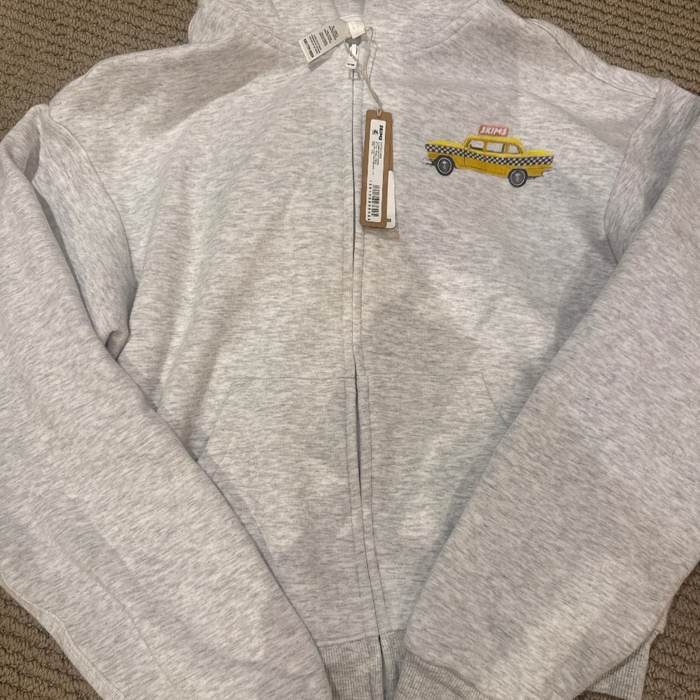Skims NYC cotton fleece classic zip up taxi cab